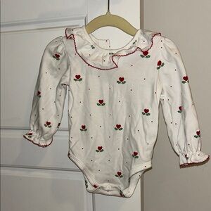 Tbbc festive White and Red Baby Onesie